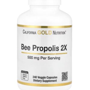 California Gold Nutrition, Bee Propolis 2X, Concentrated Extract, 500 mg, 90 Capsules